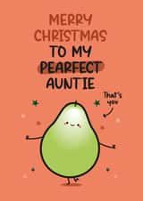 Cute Christmas Card - Aunt - Pear Pun created by Twisted Haggis