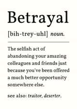 Funny Leaving Card - Betrayal created by Sundiva Designs