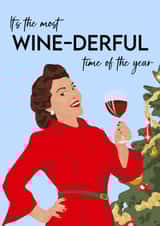 Funny Christmas card - Wine-derful created by Art by rowley