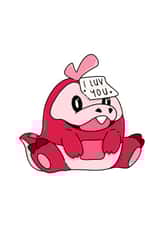Cute Valentines Pokemon Fuecoco - I love You card created by Potatoe Graphics