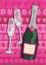 Prosecco Lovers Birthday card, Perfect for your bestie! It's time to celebrate! created by Evie Warren Illustration