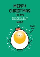 Cute and Funny Christmas Card - Nan - Egg Pun created by Twisted Haggis