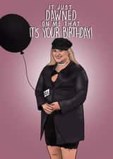 Funny TV X Factor Birthday Card - Dawn the Jockey - It’s Your Birthday created by I Draw Stuff 