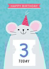Cute Birthday Card - 3rd - Mouse created by Paper Heart Designs