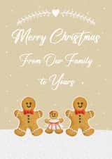 Cute Christmas Card - Our Family to Yours - LGBTQ+ - Two Dads and Daughter created by Mo&Co