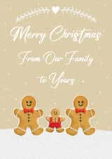 Cute Christmas Card - Our Family to Yours - LGBTQ+ - Two Dads and Son created by Mo&Co
