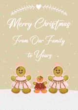 Cute Christmas Card - Our Family to Yours - LGBTQ+ - Two Mums and Daughter created by Mo&Co