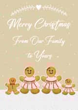 Cute Christmas Card - Our Family to Yours - LGBTQ+ - Two Mums with Son and Daughter created by Mo&Co