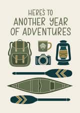 Illustrated Birthday Card - Great Outdoors - Another Year of Adventures created by The Lettering Tree