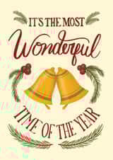 Traditional Christmas Card - It's the Most Wonderful Time of the Year - Bells created by Angelicabydesign