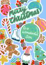 Fun Christmas Card - Wonderful Son - Stickers created by Jessie Maeve Studio