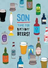 Illustrative Birthday Card - Son - Birthday Beers! created by Pencilface