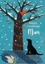 Cute Christmas Card - Mum - Dog and Squirrel created by Rocket68