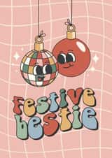 Cute Christmas Card - Festive Bestie created by han print