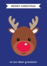 Cute Christmas Card - Grandson - Reindeer created by Paper Heart Designs