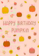 Happy Birthday pumpkin created by Emma Tobey Illustration