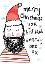 Cute Christmas Card - For Him - Brilliant Beard created by Bow & Bell