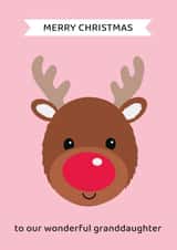 Cute Christmas Card - wonderful Granddaughter - Reindeer created by Paper Heart Designs