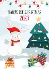 cute baby's first Christmas card created by Little FreyFrey Co.