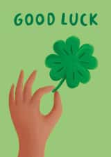 Good Luck Card - Four leaf Clover created by Sophie Kent Illustration