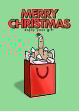 Christmas - Middle Finger Gift Bag - Santa Hat created by fyou cards