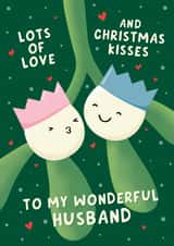 Cute Christmas Card - Husband - Mistletoe Kisses created by Fliss Muir