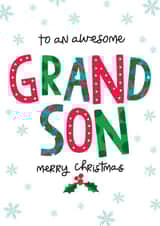 Heartfelt Christmas Card - Grandson created by The Boy and the Bear