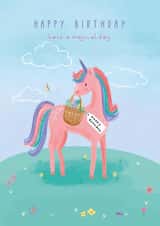 Cute Birthday Card - Magical Unicorn created by Little Stringers