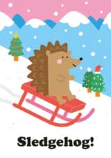 Sledgehog - Cute Christmas Card created by Studio Boketto