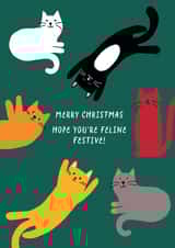 Funny and Cute Christmas Card - Feline Festive created by Paper Heart Designs