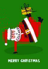 Funny Christmas Card - Dancing Santa Claus Present created by Lucy Maggie Designs