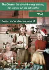 Funny Christmas card - Retro - Eat Healthier created by Quitting Hollywood