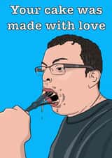 come dine with me birthday card created by C.W ILLUSTRATIONS 