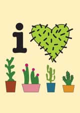 A cute hello or thank you card for a Cacti Lover created by Sal Roydhouse