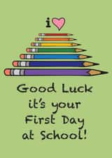 Cute pencil card for the little ones first school day created by Sal Roydhouse