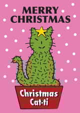 Christmas cat cacti card for your special friends created by Sal Roydhouse