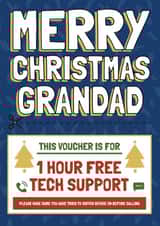 Funny Christmas Card - Grandad - Tech Support Voucher created by AbiGoLucky