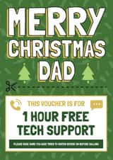 Funny Christmas Card - Dad - Tech Support Voucher created by AbiGoLucky