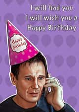 Liam Neeson Birthday card - Taken created by C.W ILLUSTRATIONS 