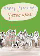 Cute and Funny Birthday Card - Singing Dogs created by Poet and Painter
