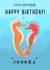 Cute Funny Birthday Card - Boyfriend - Seahorse created by The Chick & the Duck