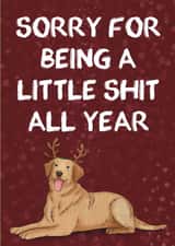 Funny Christmas card - from the dog - Little Shit created by Scrambled Meg Designs