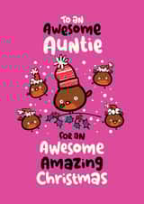 Cute Christmas Card - Auntie created by Pink wink