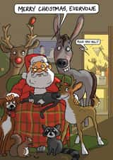 Funny Christmas Card - Turkey - Fuck You All created by Bryony Jackson Walters