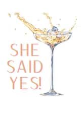 Beautiful engagement card. "She said yes" created by Natasha Page