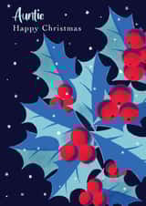 Pretty Christmas card - Auntie - Holly created by Rocket68