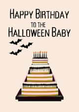 Cute Halloween Birthday Cake Card for Friend or Family created by GingerBeards