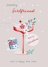 Lovely Girlfriend Christmas Card - Happy New Year - Pretty Festive Cocktail created by SABIVO Design by Sabina