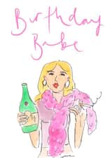 Pretty Birthday Card - Prosecco Babe created by Bellynam Studio
