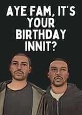 Funny Birthday Card Top Boy - Sully and Dushane created by ProperMintPrints.MCR